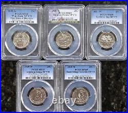 2020-W 5 Quarter Set/Lot. PCGS MS65. Includes 2 First Week of Discovery