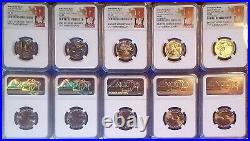 2020 W Five Quarter 25¢ Set Ngc Ms 66 V75-v-day Label Great American Coin Hunt