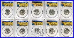 2022 P, D All 10 American Woman Quarters PCGS MS 66 Rosie Label 10 Coin Set