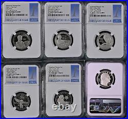 2022 S Clad AMERICAN WOMEN SET Quarters NGC PF70 FDOI 5-coin Quarter w Box 1st