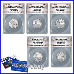 2022 S Clad Proof American Women 5 Coin Quarter Set PR70 (1st Release)