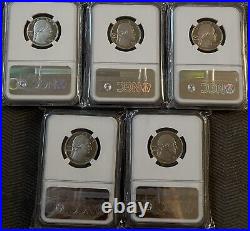 2022-s Ngc Pf70 Women 5 Coin Clad Quarter Set First Releases