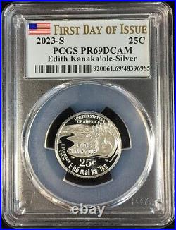 2023-s Pcgs Pr69 5 Coin Silver Quarter Set First Day Issue