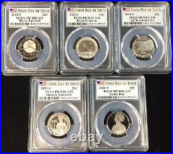 2023-s Pcgs Pr70 5 Coin Clad Quarter Set First Day Issue