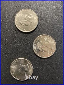 3 RARE 1787 1999 1 D Delaware & 2 P Coins With Caesar Rodney