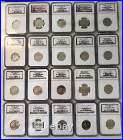 COMPLETE SET 1999-2009 PF70 ULTRA CAMEO Clad State Quarter 56 Coins NGC + Boxes