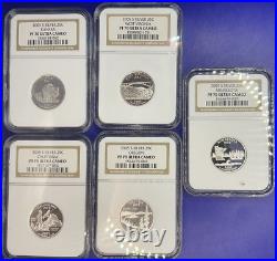 COMPLETE SET? 1999-2009 PF70 ULTRA CAMEO? Silver State Quarters 56 Coins NGC