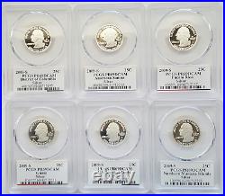 Collection50 State & 6 Territory Silver Quarter-PCGS PR69DCAM-State Flag56Coins