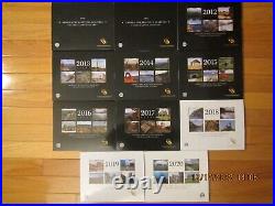 Complete 2010 to 2020 ATB America The Beautiful Quarters Uncirculated Coin Sets