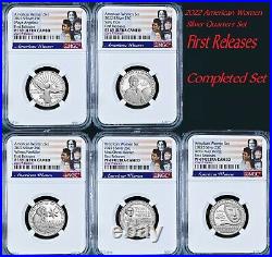 First Releases 5-coin Set 2022 S NGC American Women Silver QUARTER PF 69