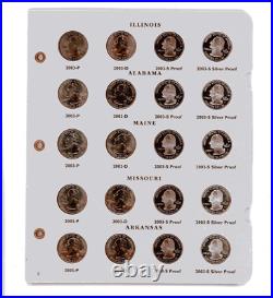 Littleton Album Statehood Quarters Coins 1999-2003 with Proof BU COINS &Silver
