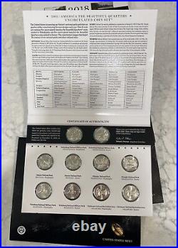 Lot Of 8 2011-2018 P&D ATB National Park US Mint Quarter 10 Coin Set Clad