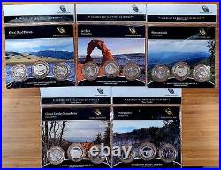 Lot of 25 2012-2016 America The Beautiful Quarters Uncirculated 3 Coin Sets PDS