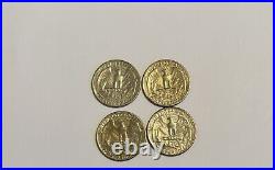 SET OF 4 Error Coin Rare 1965 Liberty Washington Quarter No Mint Mark