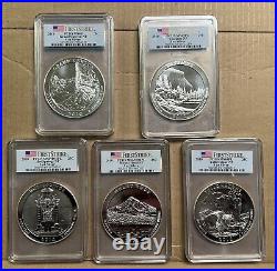 Set (5) 2010 5 oz America the Beautiful ATB Silver Coins PCGS MS69 First Strike