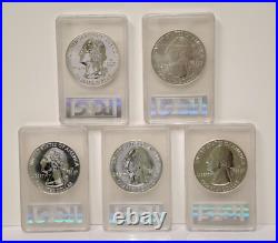 Set (5) 2011 5 oz America the Beautiful ATB Silver Coins PCGS MS69 DMPL Mercanti