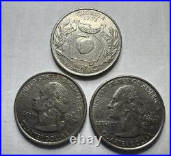 Twelve (12) 1999's State Quarters Circulated, from Philadelphia & Denver Mints